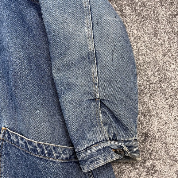 VTG River Edge Denim Chore Jacket Women's 1X Corduroy Collar Blanket Lined - Picture 5 of 12